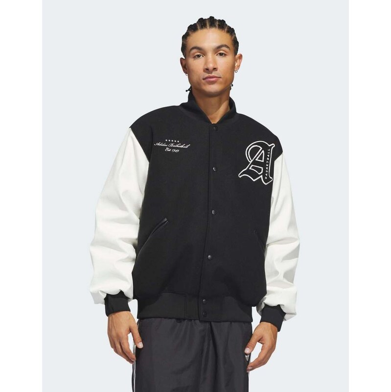 adidas Originals Originals basketball jacket in black