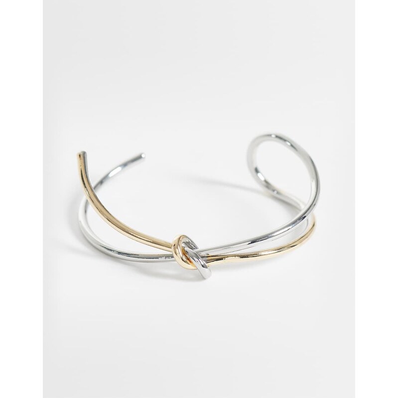 Reclaimed Vintage unisex mixed metal bangle in gold and silver