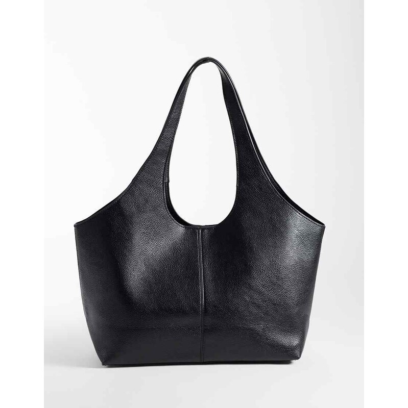 Mango structured tote bag in black