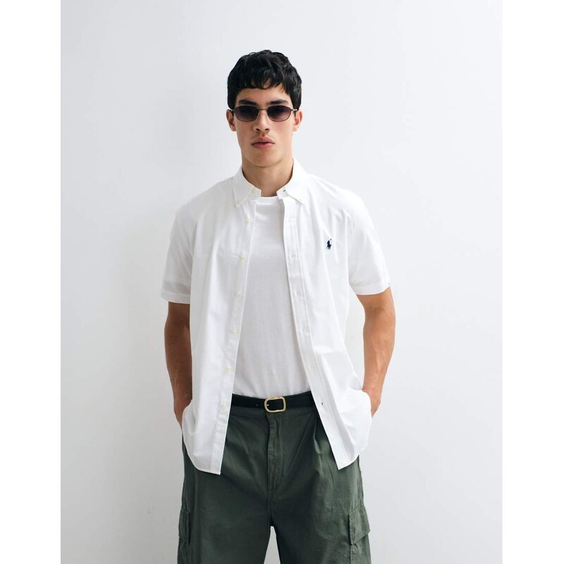 Polo Ralph Lauren custom fit short sleeve sport shirt in white