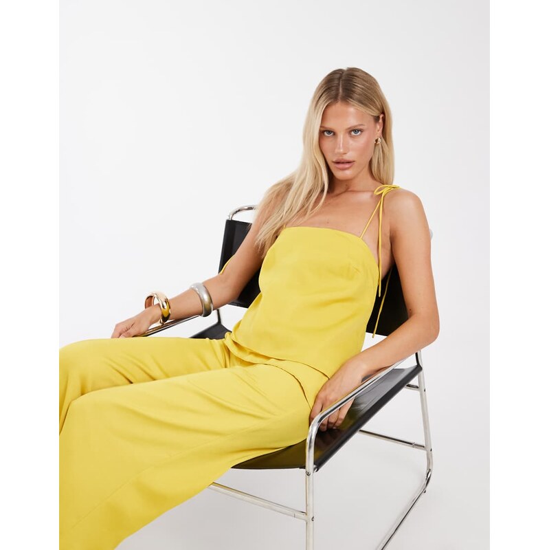 ASOS DESIGN double layer jumpsuit in yellow