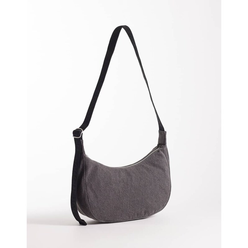 Baggu medium crescent bag in denim-Grey