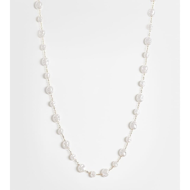 ASOS Curve ASOS DESIGN Curve pearl detailed necklace in gold