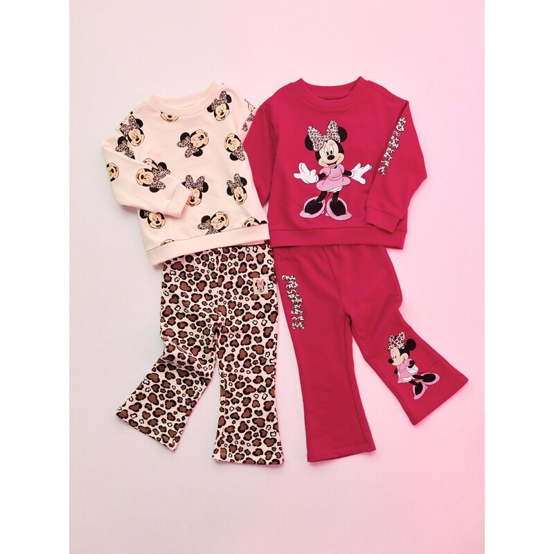 Sinsay - Legíny flare s potiskem 2 pack Minnie Mouse - růžová
