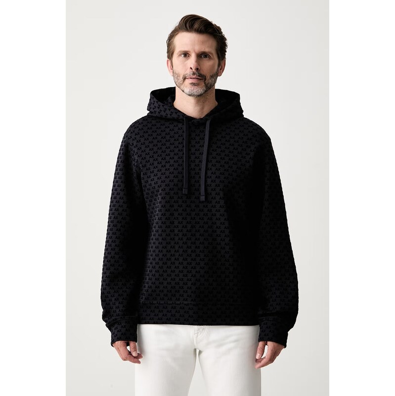 Armani Exchange mikina s kapucí pánská s bavlnou