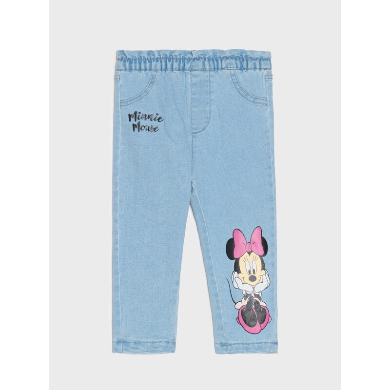 Sinsay - Džíny s teplou podšívkou Minnie Mouse - modrá
