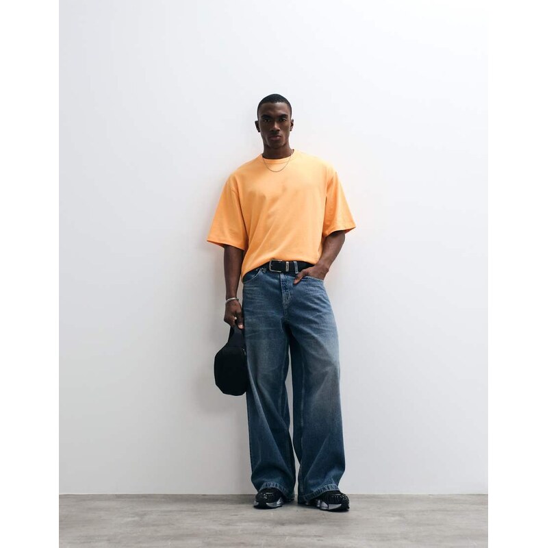 COLLUSION heavyweight boxy t-shirt in orange