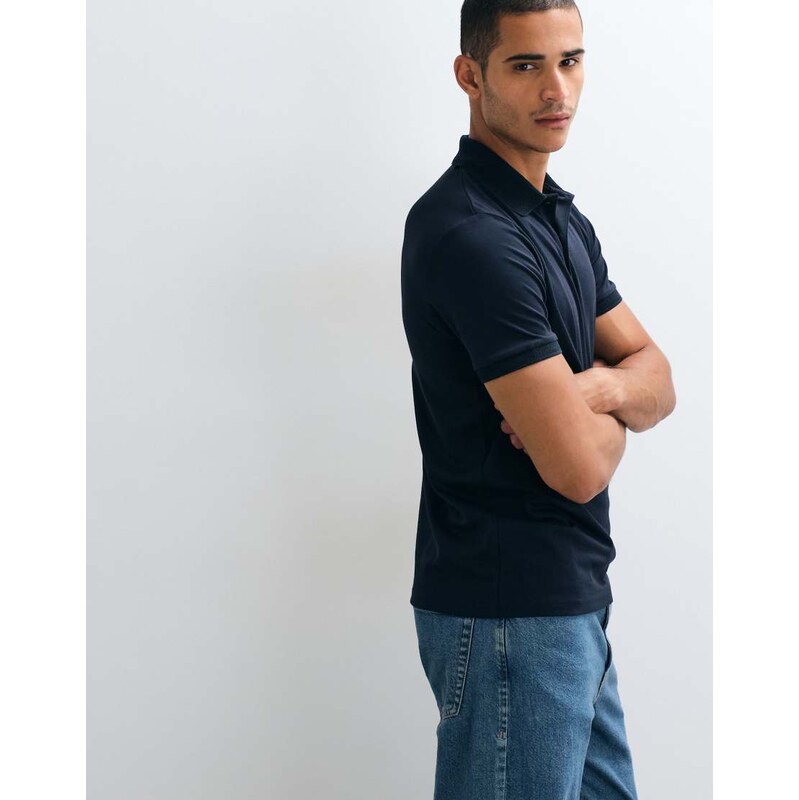 Selected short sleeve polo in navy
