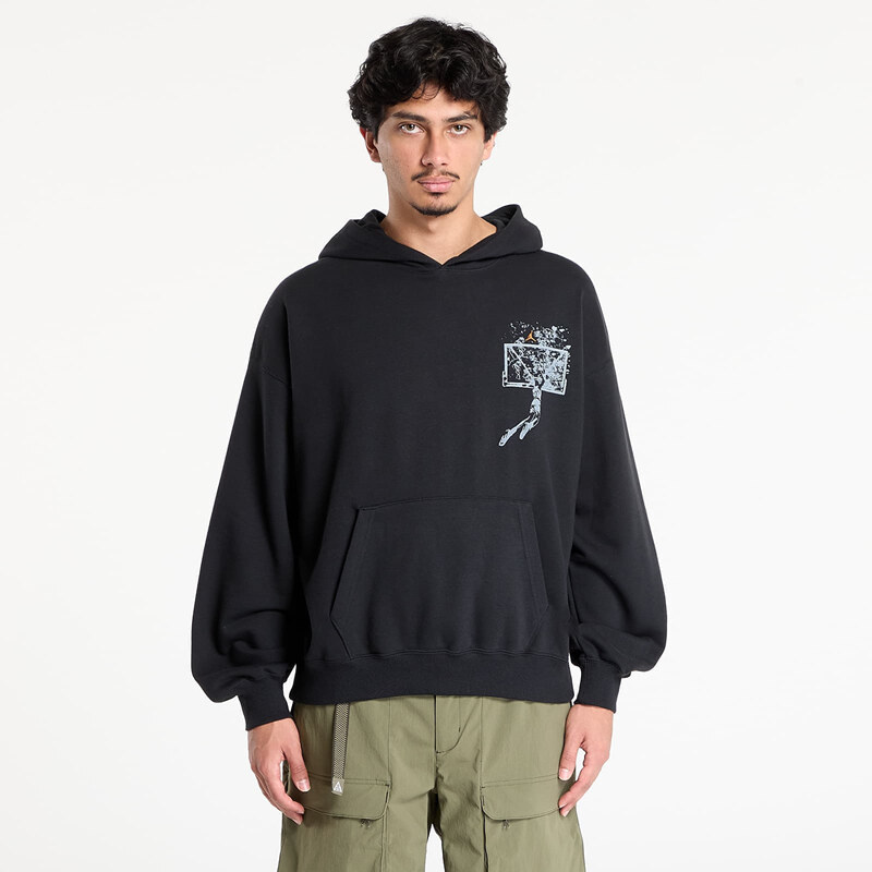 Mikina Jordan Brooklyn Mens Oversized Pullover Hoodie Black/