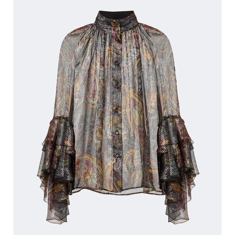 Etro Printed silk-blend blouse