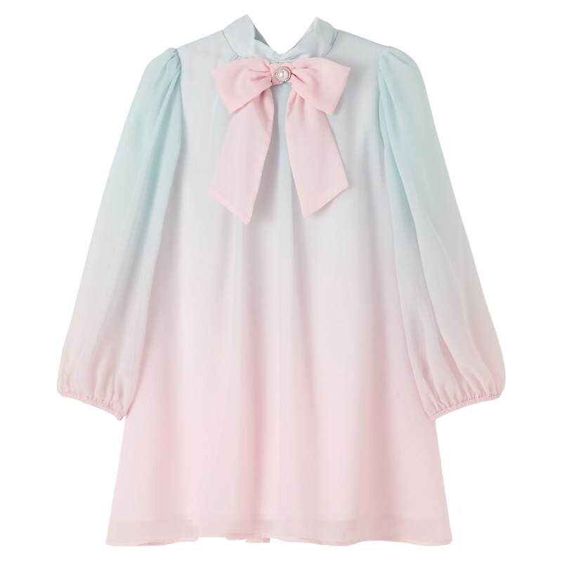 Patachou Bow-detail ombrÃ dress