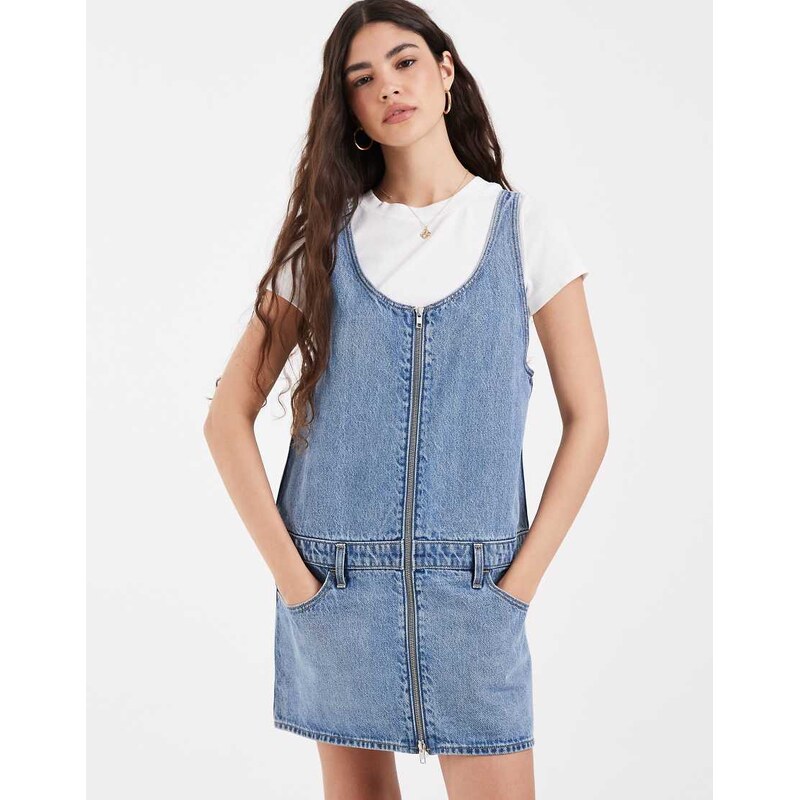 Levis mini zip dress in blue