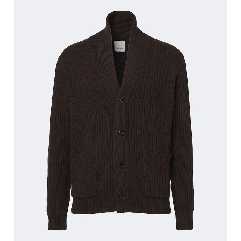 Allude Ribbed-knit wool and cashmere cardigan