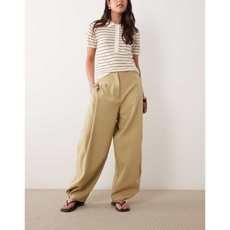 ASOS DESIGN Tailored tapered trouser with popper hem detail in