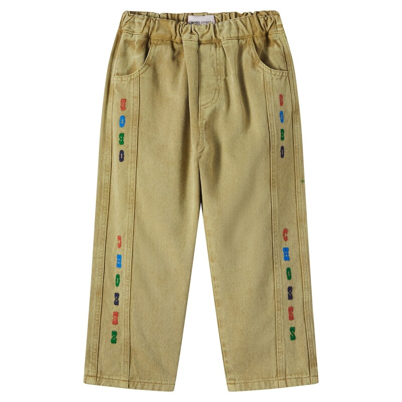 Bobo Choses Embroidered cotton twill pants