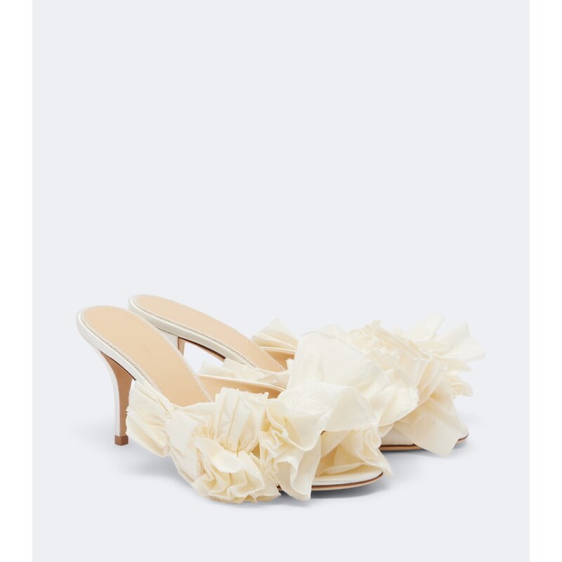 Magda Butrym Floral-appliquÃ satin mules