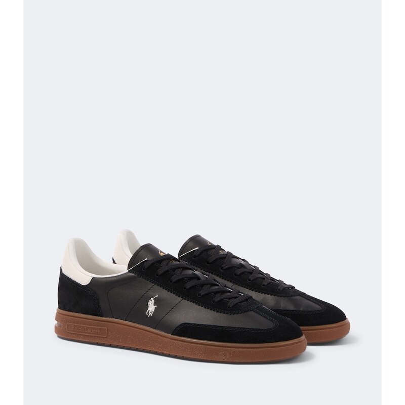 Polo Ralph Lauren Bedford suede-trimmed leather sneakers