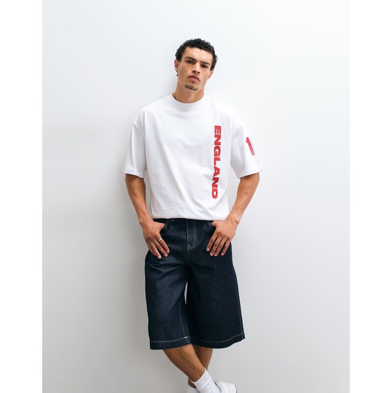 ASOS DESIGN oversized t-shirt with England graphic in white