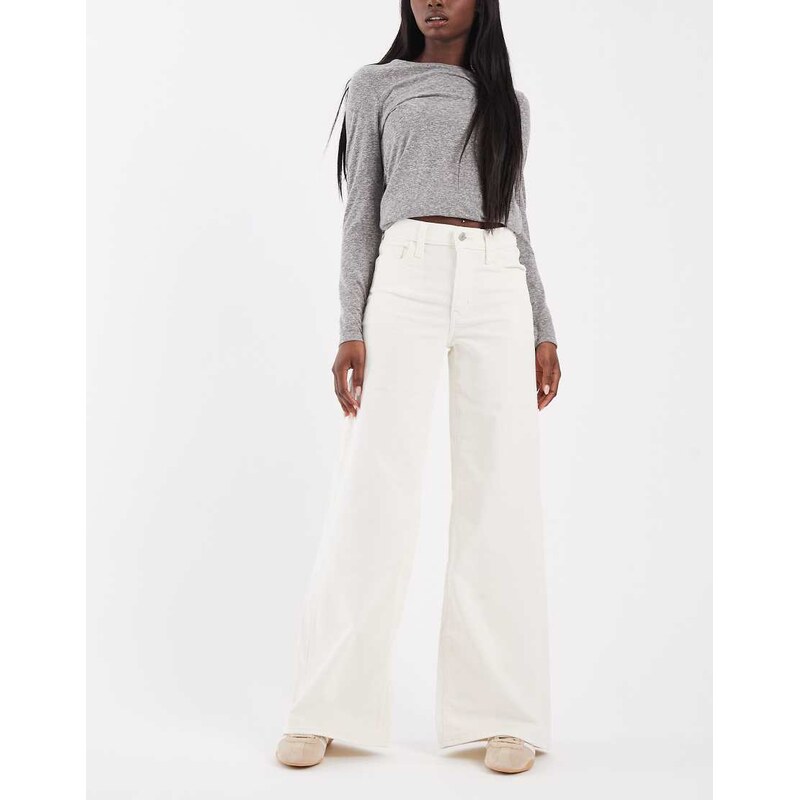 Levis 728 high rise wide leg jeans white