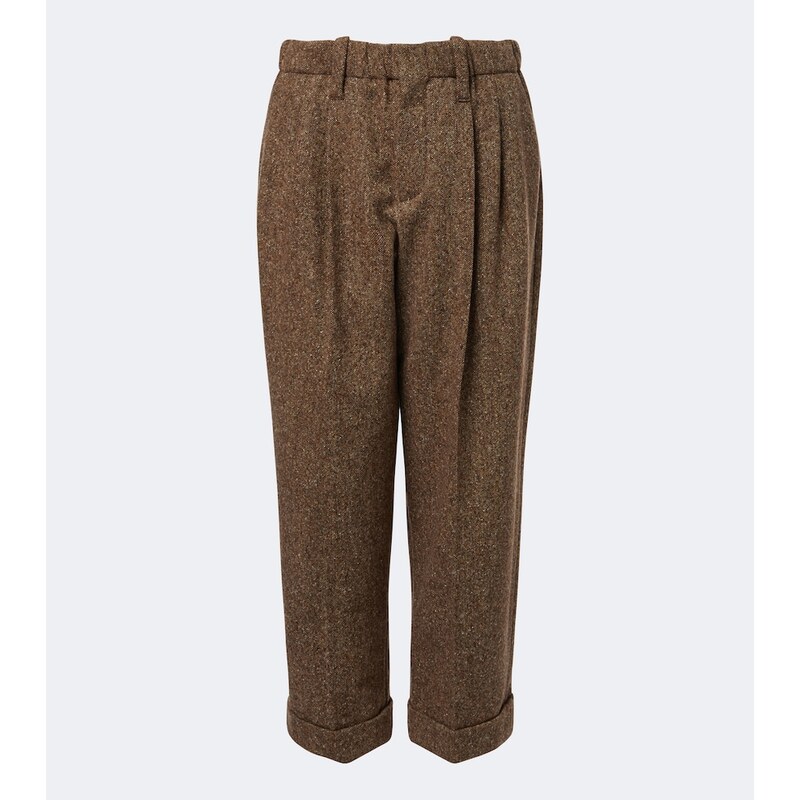 Brunello Cucinelli Wool-blend cropped wide-leg pants