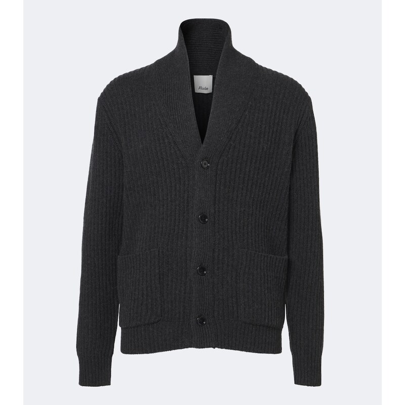 Allude Ribbed-knit wool and cashmere cardigan