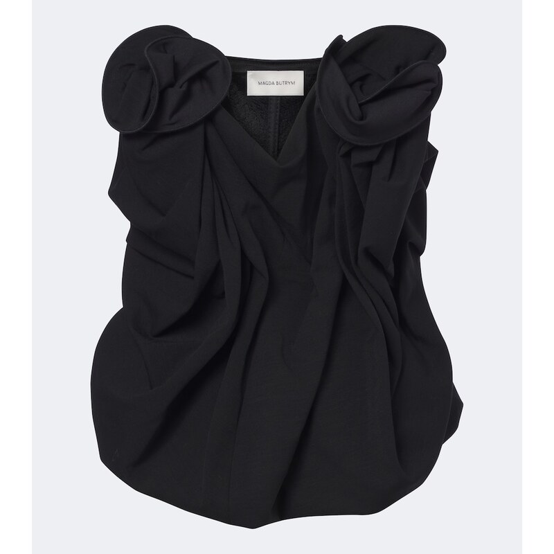 Magda Butrym Floral-appliquÃ wool-blend top