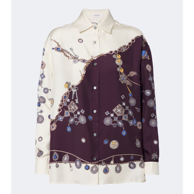 Versace Printed silk twill shirt