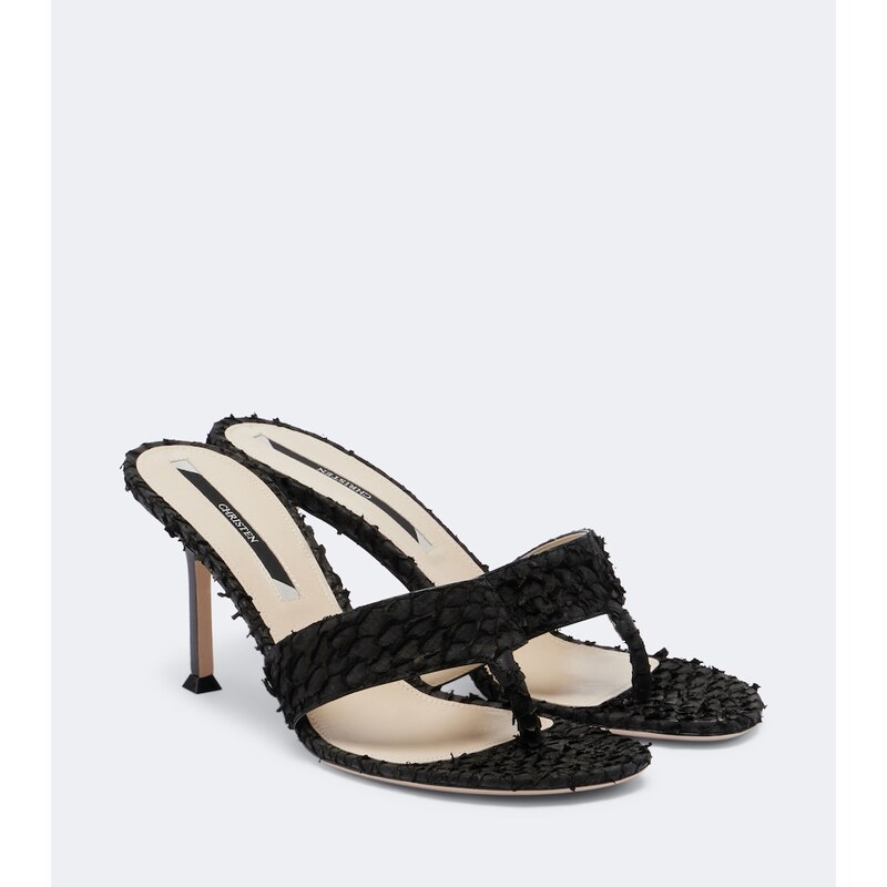 Christen Helix leather thong sandals