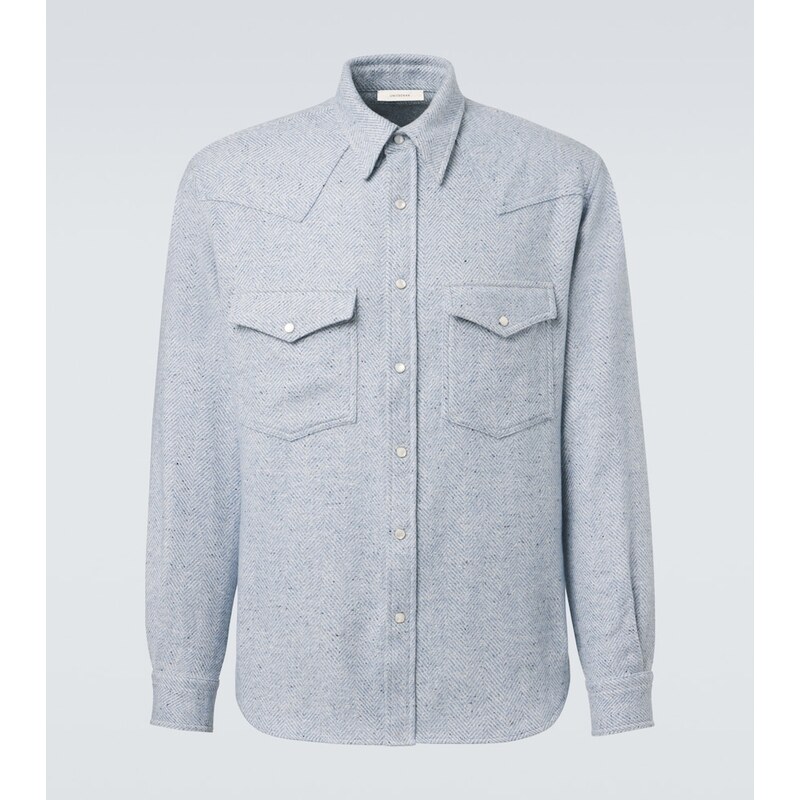 Umit Benan Kevin cashmere and silk Western shirt