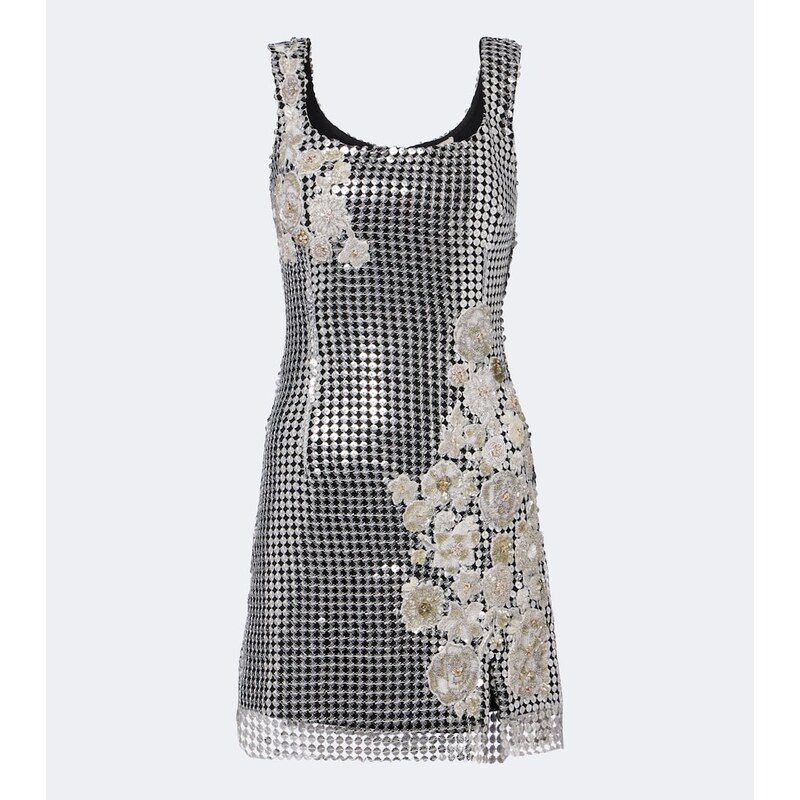 Là Fuori Shell sequined chainmail minidress