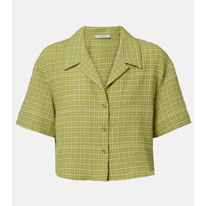 Asceno Lincoln checked cotton bowling shirt