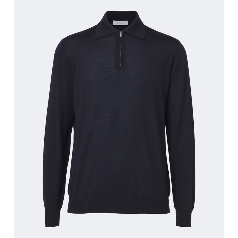 Lardini Wool, silk, and cashmere polo sweater