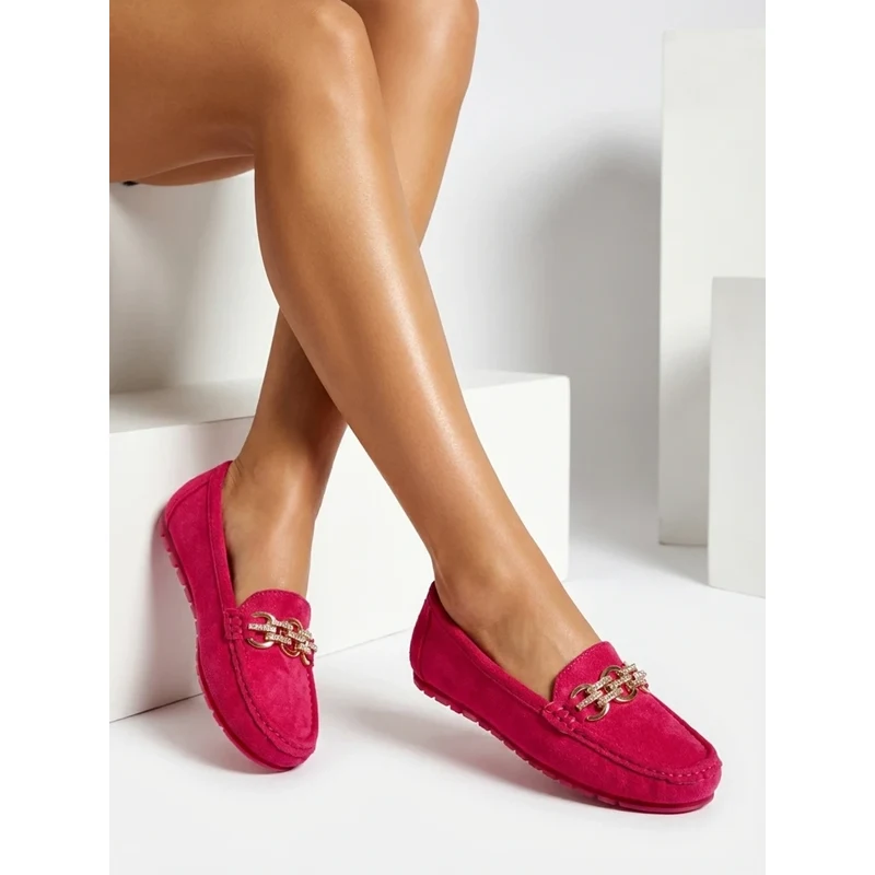 Resti Dámské eco-semišové mokasíny FUSHIA