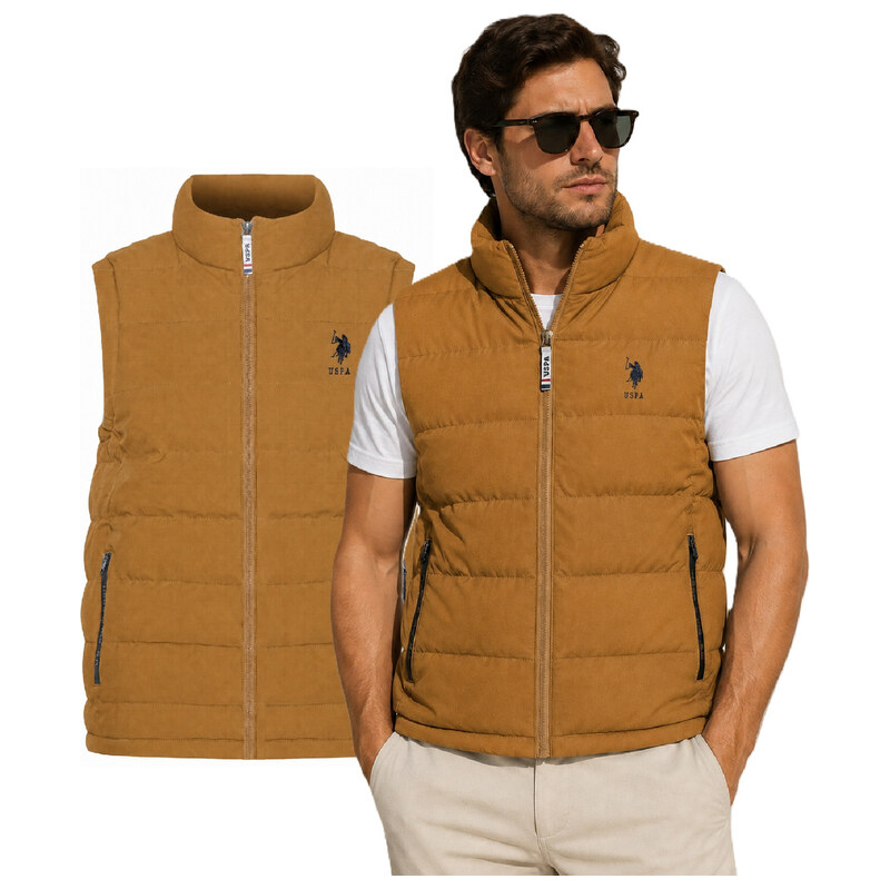 Pánská vesta US Polo Assn. Camel