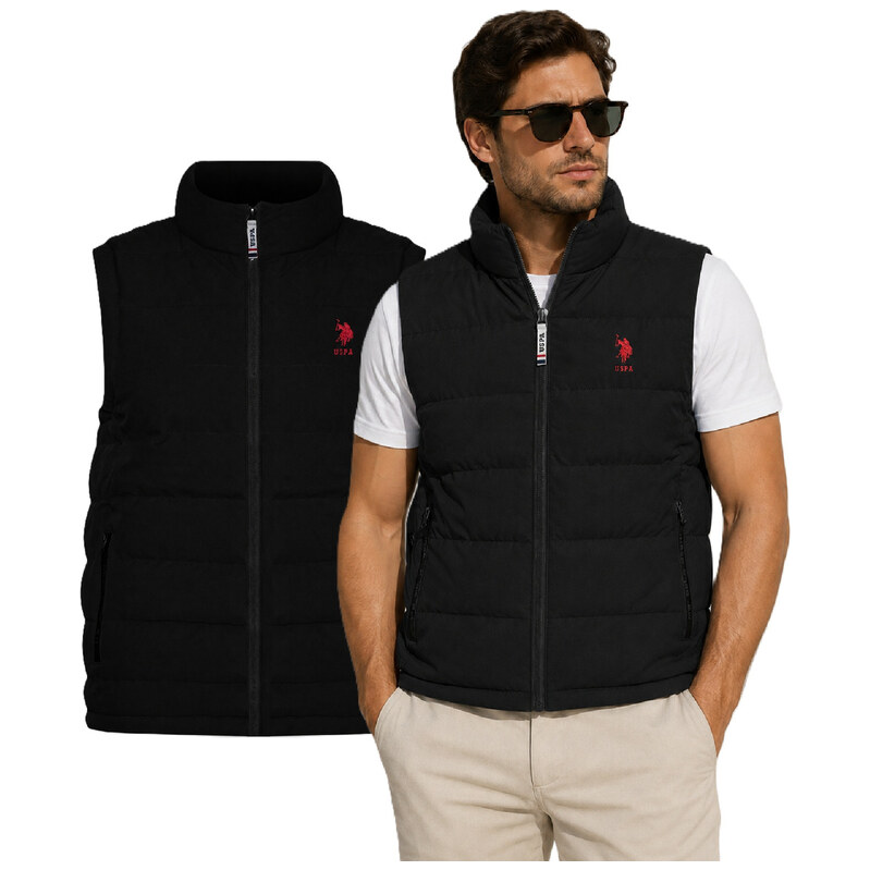 Pánská vesta US Polo Assn. černá/bílá