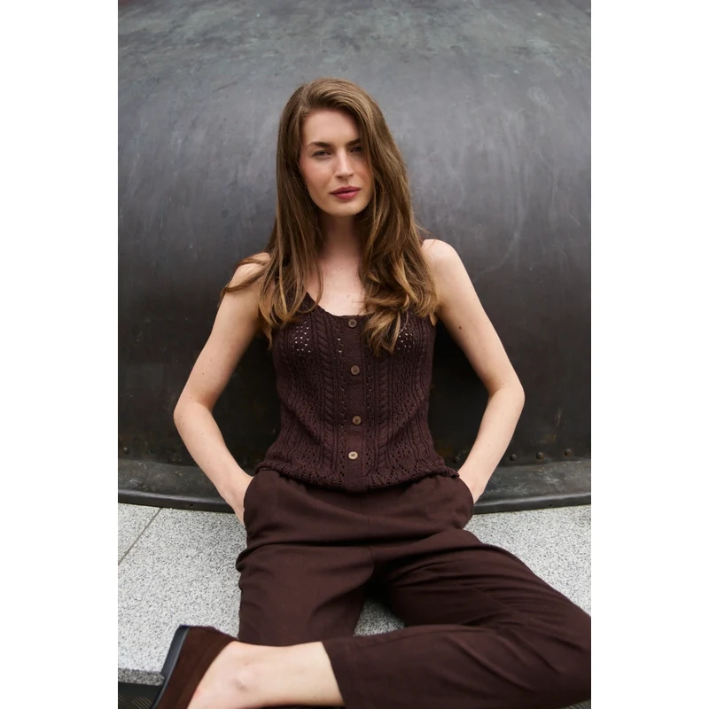 Dámský top Marisse L-Ts-5022 D.Brown
