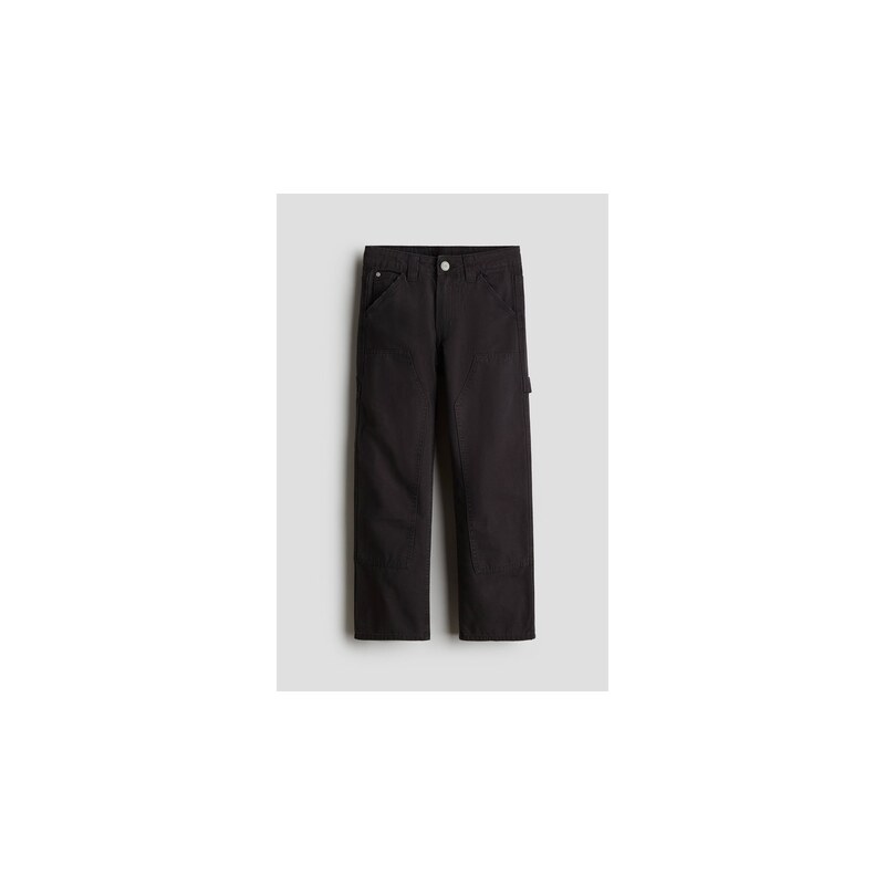 H&M - Plátěné kalhoty Loose Fit - Tmavě Šedá