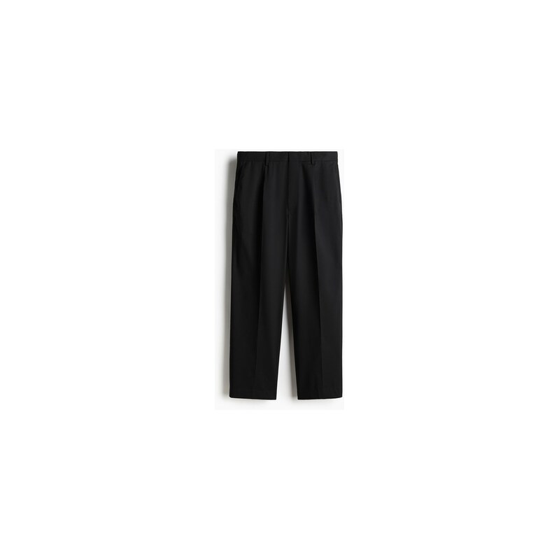 H&M - Společenské kalhoty Straight Fit - Černá