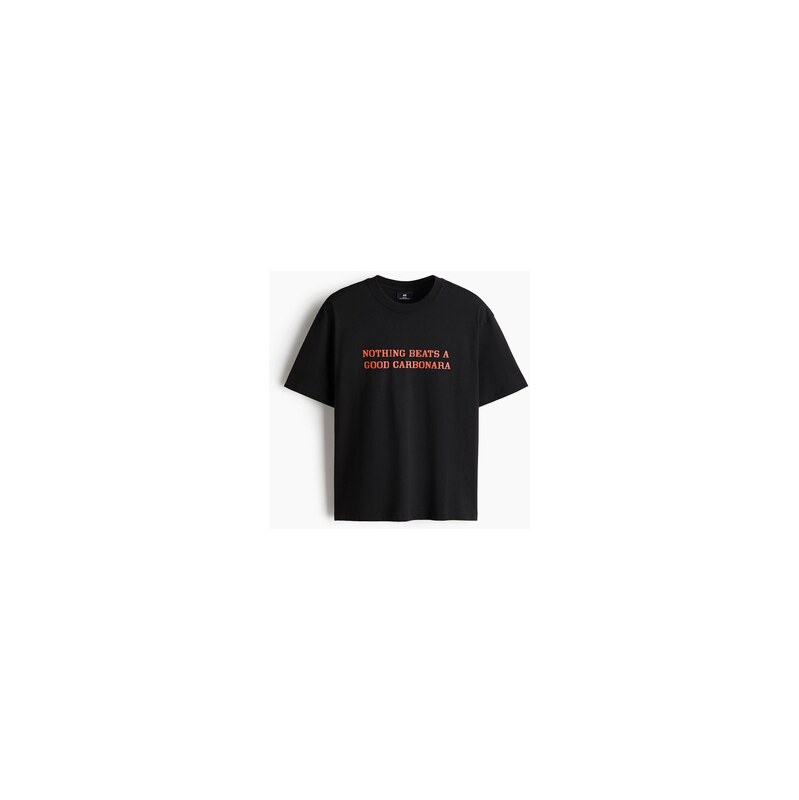H&M - Tričkos potiskem Loose Fit - Černá/Nothing Beats A Good