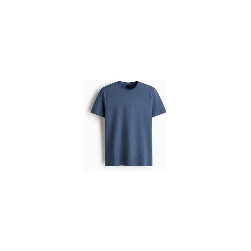H&M - Tričko Slim Fit - Tlumená Tmavomodrá