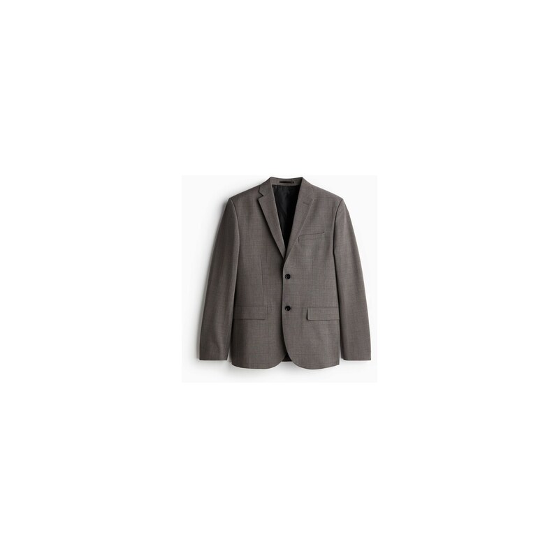 H&M - Sako Slim Fit - Šedobéžová/Kostka