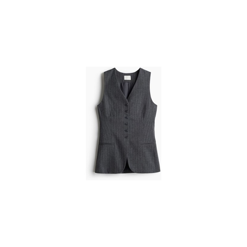 H&M - Společenská vesta z viskózové směsi - Tmavě Šedá/Úzký