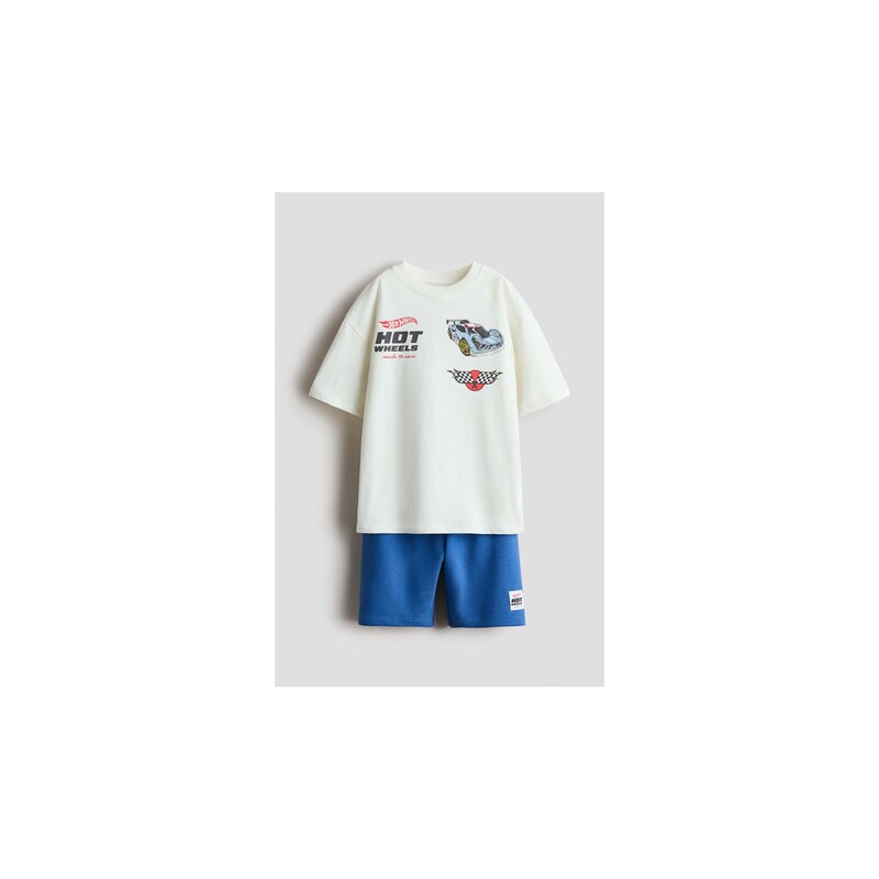H&M - Dvoudílná soupravas potiskem - Bílá/Hot Wheels
