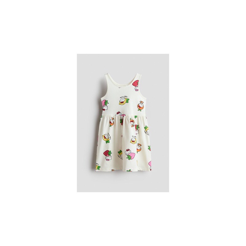 H&M - Bavlněné šatys potiskem - Bílá/Hello Kitty