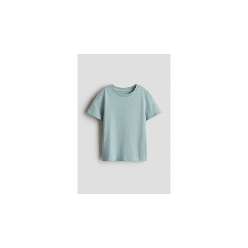 H&M - Bavlněné tričko - Světle Tyrkysová