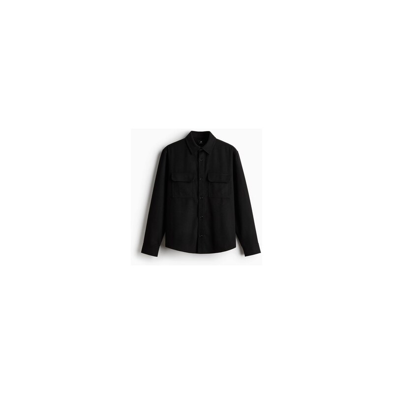 H&M - Plstěná svrchní košile Regular Fit - Černá