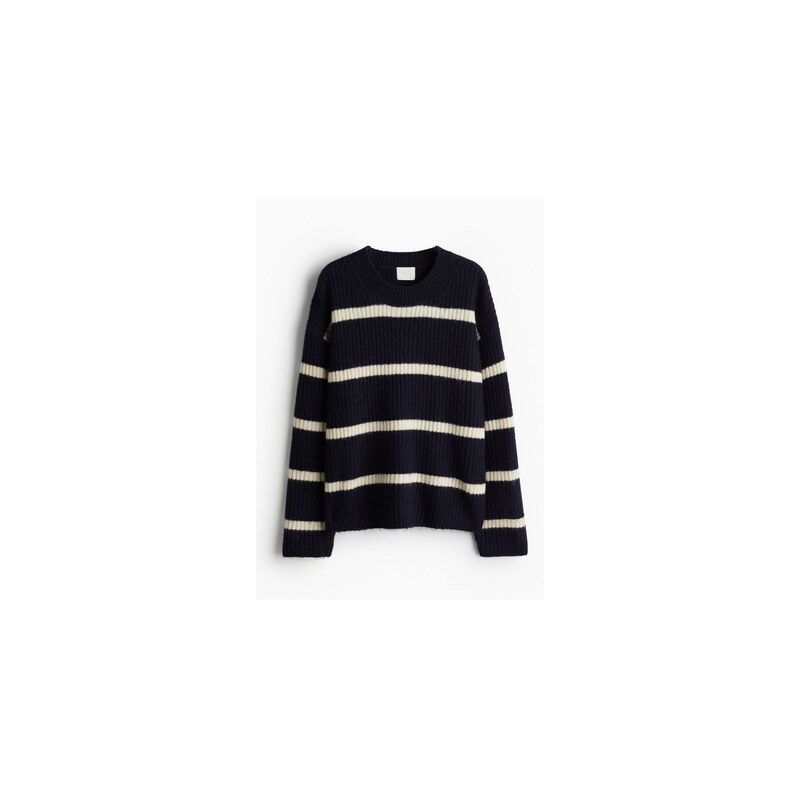 H&M - Rib-knit jumper - Námořnická Modř/Proužky