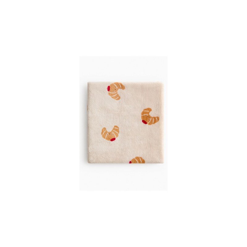 H&M - Vzorovaný flísový pléd - Béžová/Croissanty