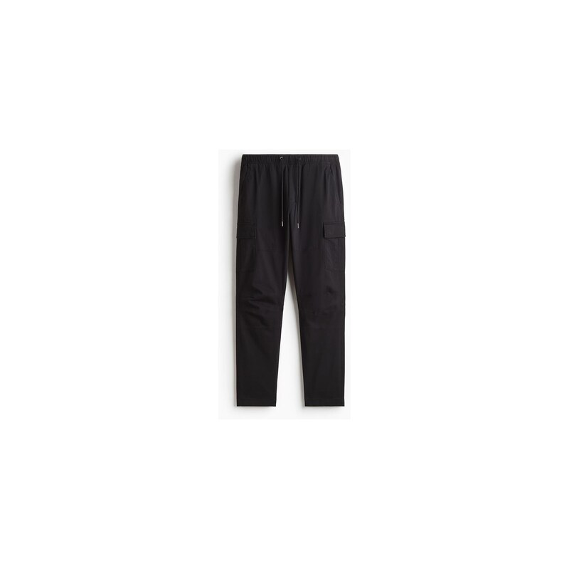 H&M - Kalhoty cargo Slim Fit - Černá