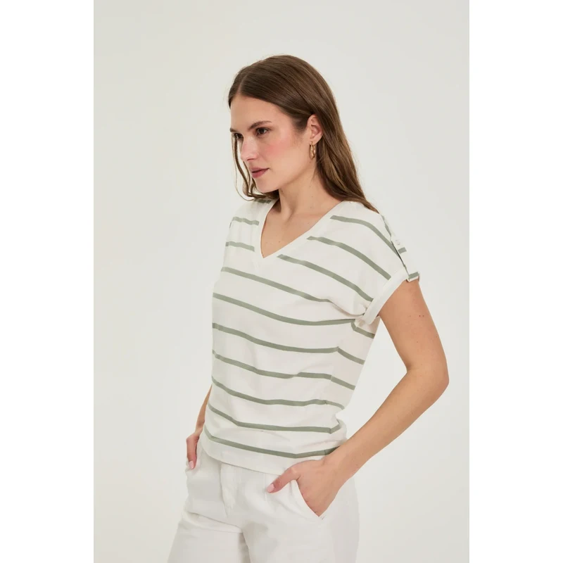 Dámské triko Marisse L-TS-4924 OLIVE